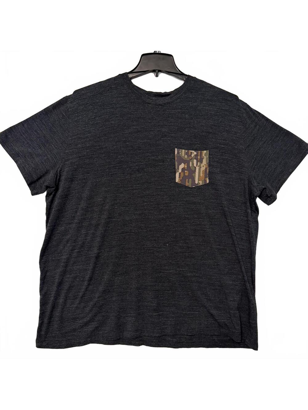 Duck Camp Original T-Shirt Men's 3XL Gray w/ Camo Pocket Bamboo T Shirt